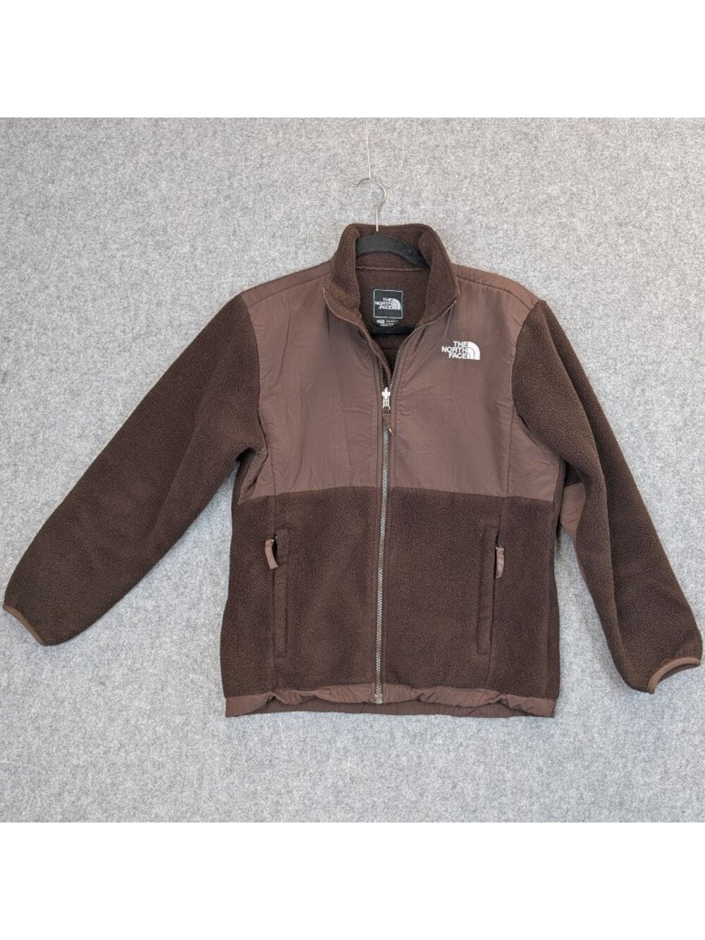 The North Face Denali Fleece Jacket Youth Girls Large Brown Full Zip Outdoor